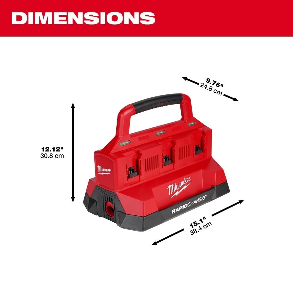 Milwaukee 48-59-1809 M18 PACKOUT Six Bay Rapid Charger - Image 5