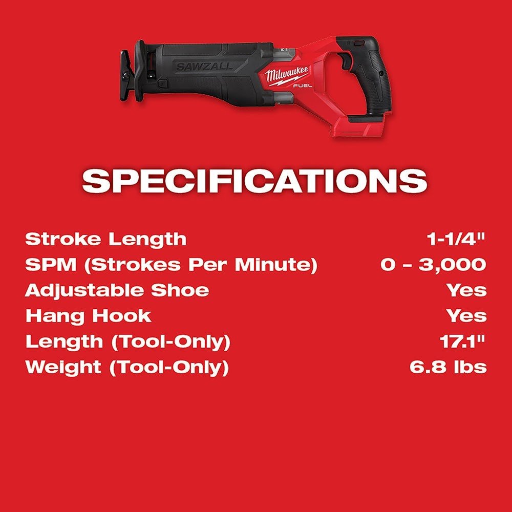 Milwaukee 2821-20 M18 FUEL™ SAWZALL® Recip Saw, Bare - Image 7