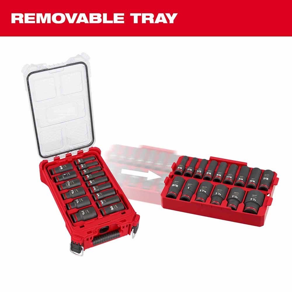 Milwaukee 49-66-6802 Shockwave Impact Duty Socket 1/2" Drive 15-Piece SAE Packout Set - Image 5