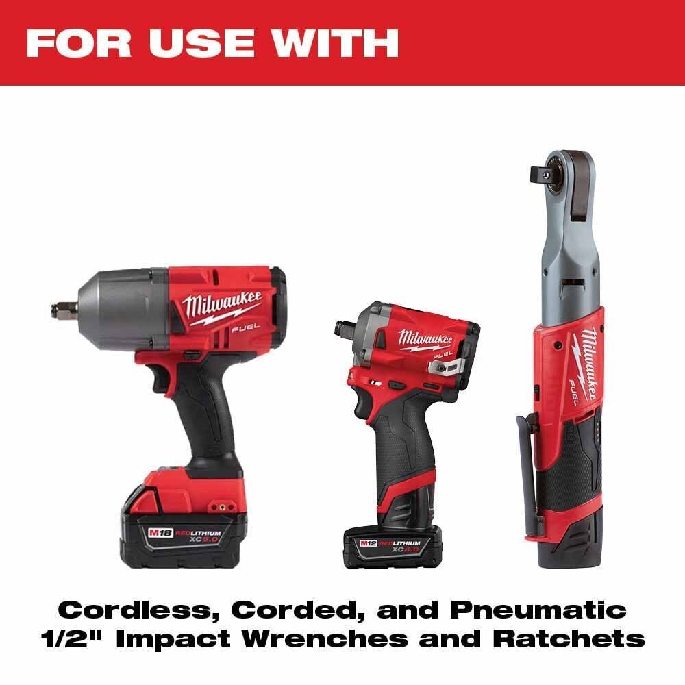 Milwaukee 49-66-6802 Shockwave Impact Duty Socket 1/2" Drive 15-Piece SAE Packout Set - Image 7