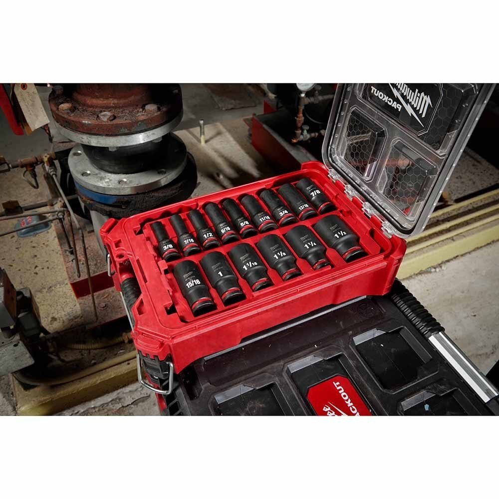 Milwaukee 49-66-6802 Shockwave Impact Duty Socket 1/2" Drive 15-Piece SAE Packout Set - Image 9