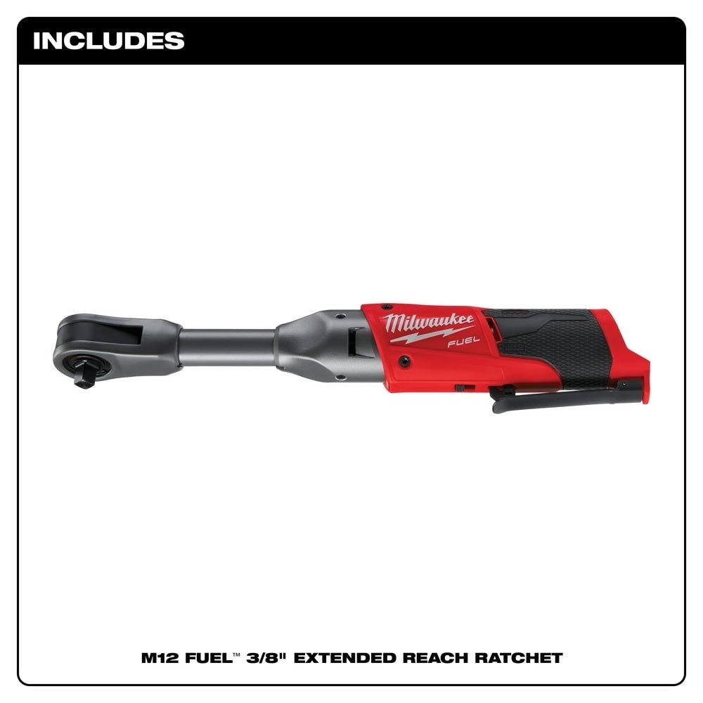 Milwaukee 2560-20 M12 FUEL 3/8" Extended Reach Ratchet, Bare Tool - Image 2