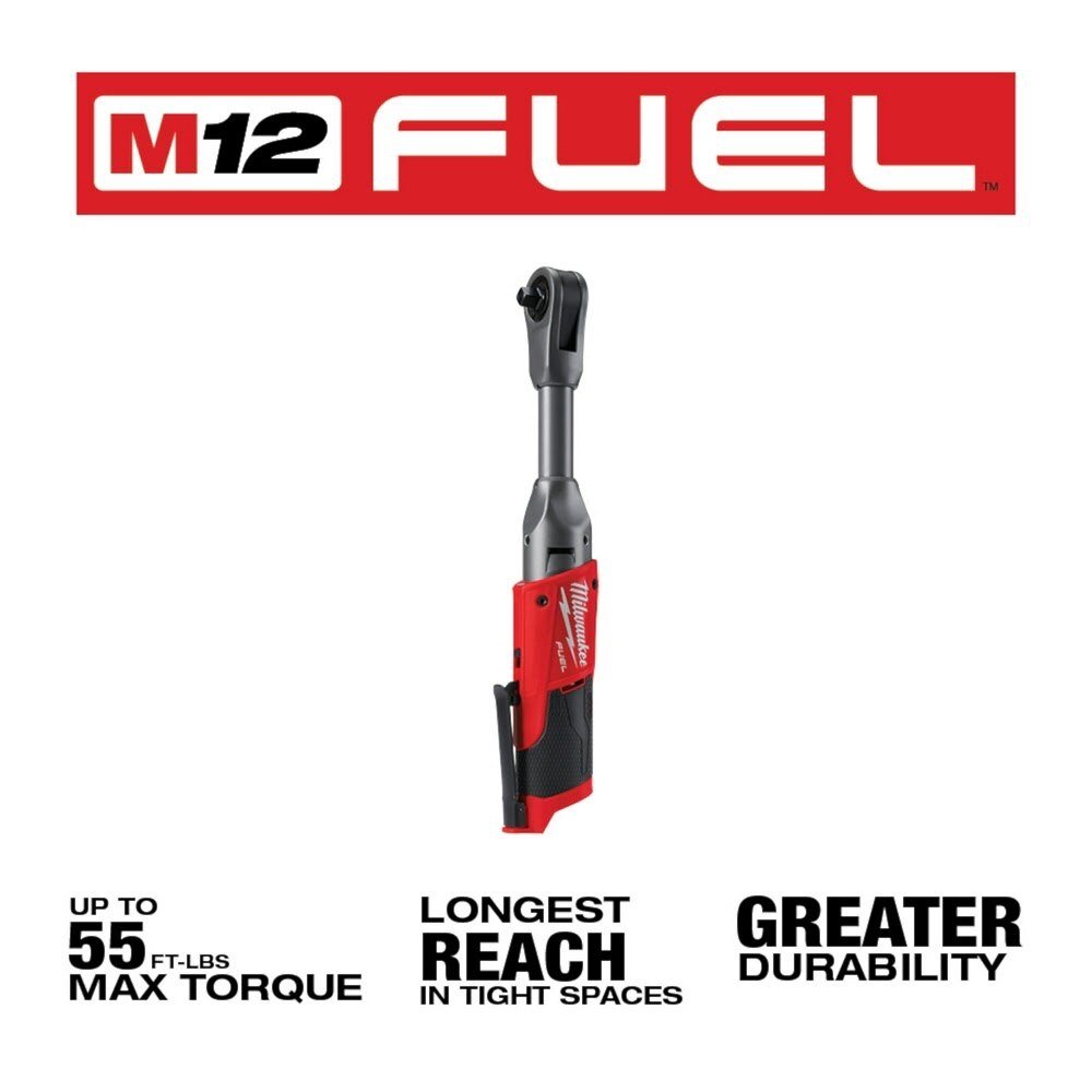 Milwaukee 2560-20 M12 FUEL 3/8" Extended Reach Ratchet, Bare Tool - Image 3