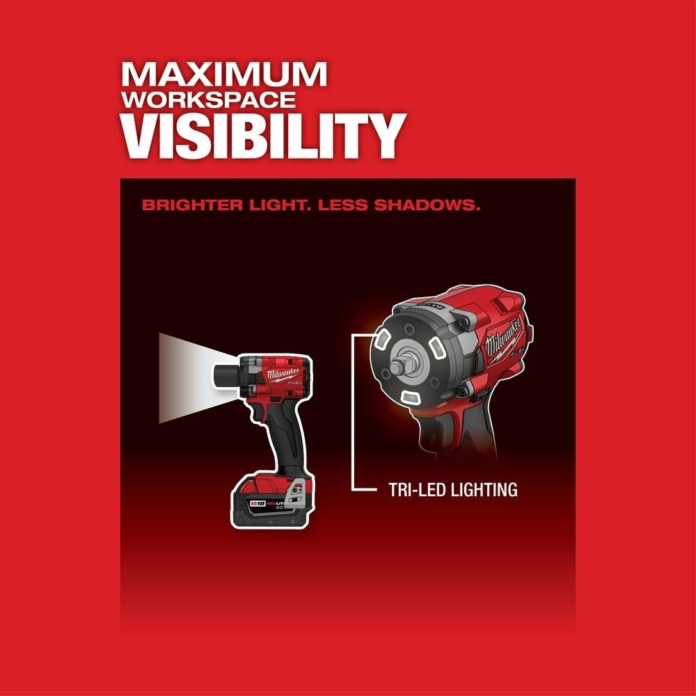 Milwaukee 2854-20 M18 FUEL 3/8" Compact Impact Wrench w/ Friction Ring Bare Tool - Image 7
