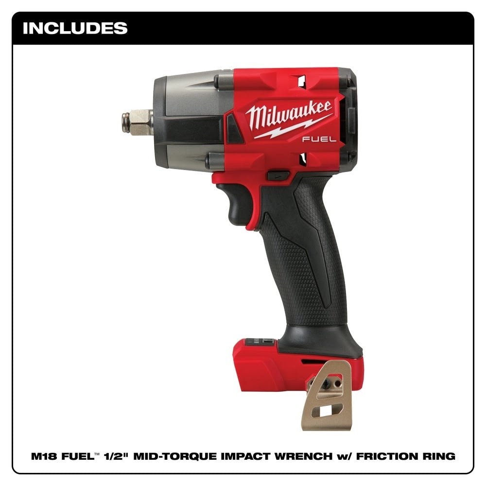 Milwaukee 2962-20 M18 FUEL™ 1/2" Mid-Torque Impact Wrench w/ Friction Ring, Bare Tool - Image 2