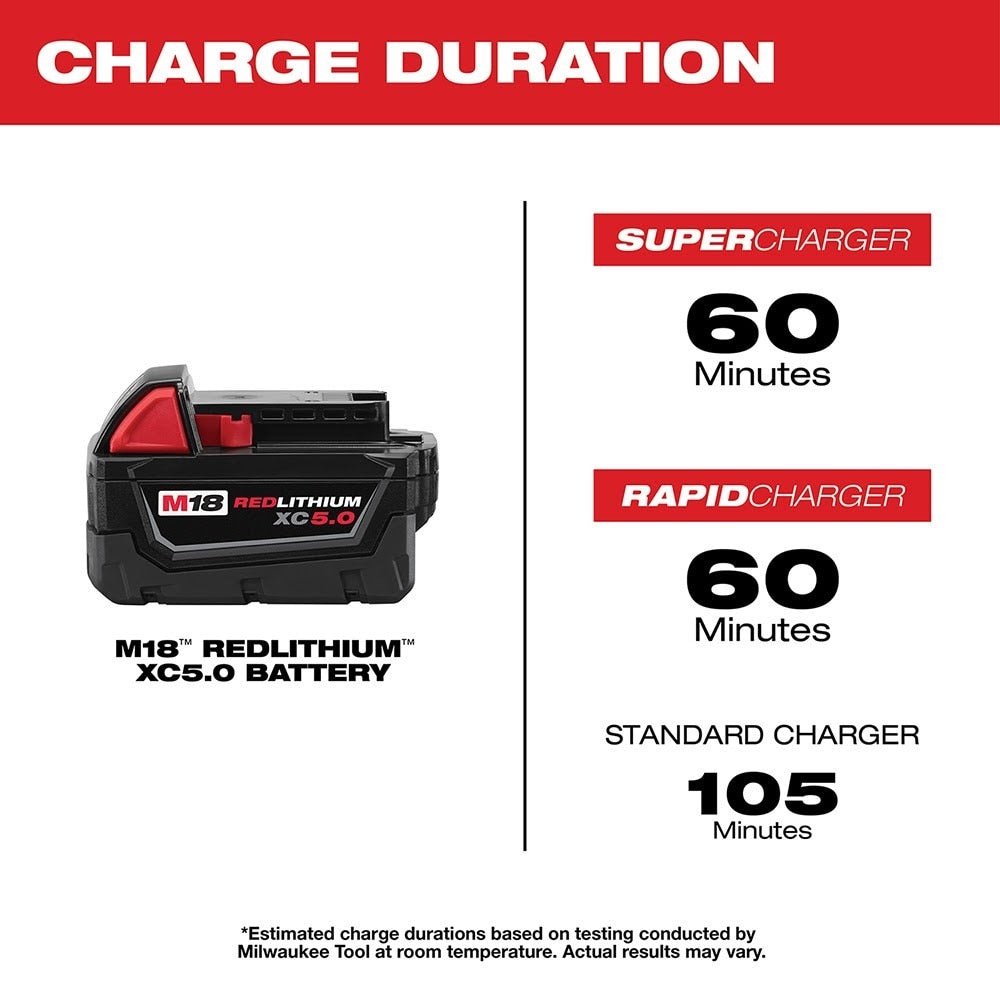 Milwaukee 48-11-1852 M18 REDLITHIUM XC 5.0 Extended Capacity Battery 2 Pack - Image 6