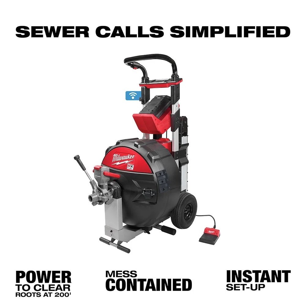 Milwaukee MXF500-1CP MX FUEL Sewer Drum Machine Drain Cleaner Kit w/ Battery - Image 3