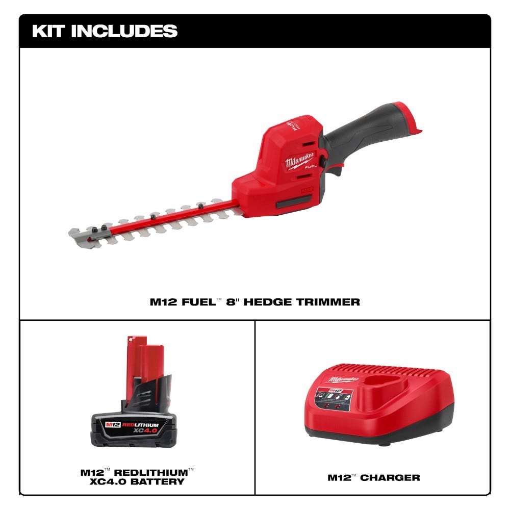 Milwaukee 2533-21 M12 FUEL 8-in Hedge Trimmer 4.0 Ah Kit - Image 3