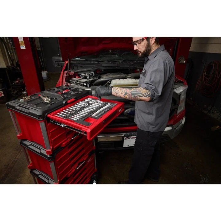 Milwaukee Master Mechanics Hand Tool Set with PACKOUT Drawers and Dolly, 366 Pieces - Image 8